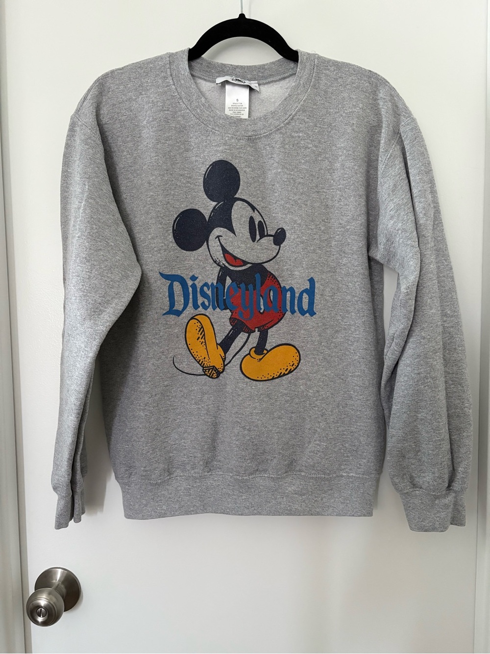 Disney Grey Crewneck Sweatshirt with Classic Mickey and Yellow Shoes